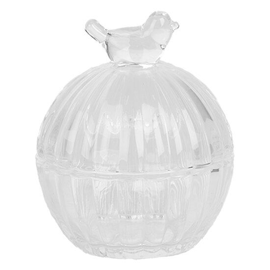 Clayre & Eef | Bonbonniere met deksel Transparant ø 10x8 cm | 6GL4998