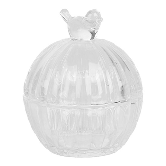 Clayre & Eef | Bonbonniere met deksel Transparant ø 10x8 cm | 6GL4998