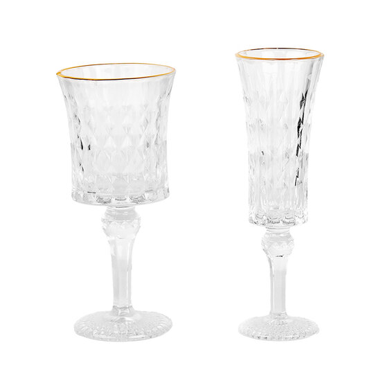 Clayre & Eef | Wijnglas Transparant ø 8x18 cm / 200 ml | 6GL5012