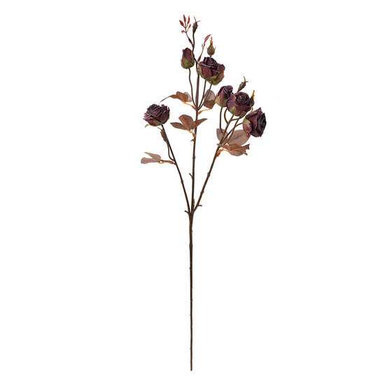 Clayre & Eef | Decoratie tak met bloemen Rood Bruin 16x9x73 cm | 6PL0330R