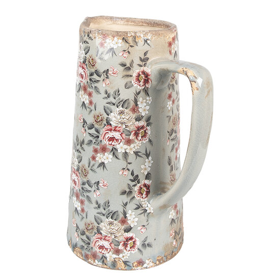 Clayre & Eef | Decoratieve Schenkkan Grijs Roze 21x14x26 cm | 6CE1971L
