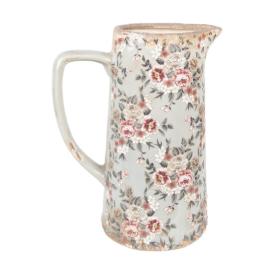 Clayre & Eef | Decoratieve Schenkkan Grijs Roze 21x14x26 cm | 6CE1971L