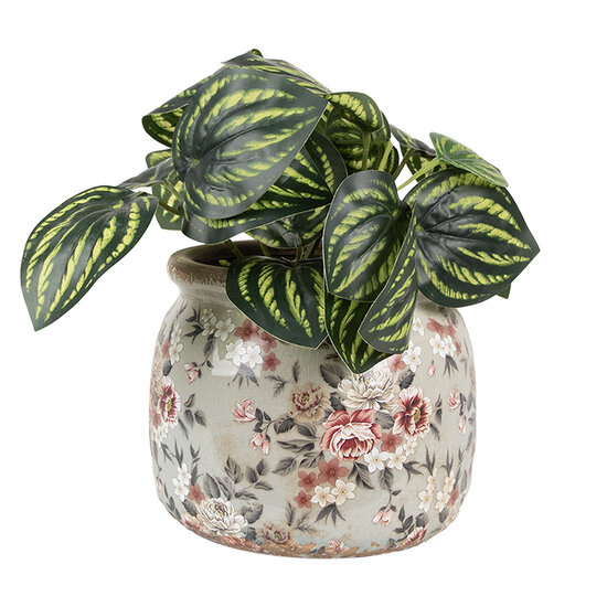 Clayre & Eef | Bloempot Binnen Grijs Roze ø 16x13 cm | 6CE1964M