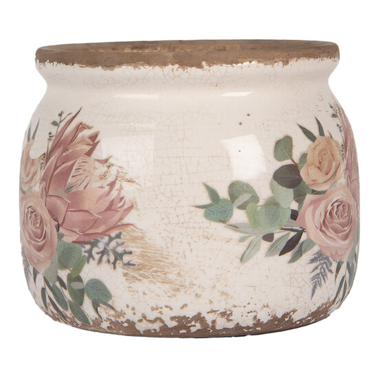 Clayre &amp; Eef   | Bloempot Binnen Beige Roze &oslash; 12x10 cm | 6CE1978S