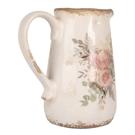 Clayre &amp; Eef   | Decoratieve Schenkkan Beige Roze 17x12x18 cm | 6CE1979M