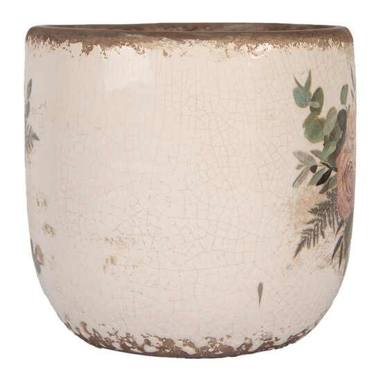 Clayre & Eef | Bloempot Binnen Beige Roze ø 14x13 cm | 6CE1981M