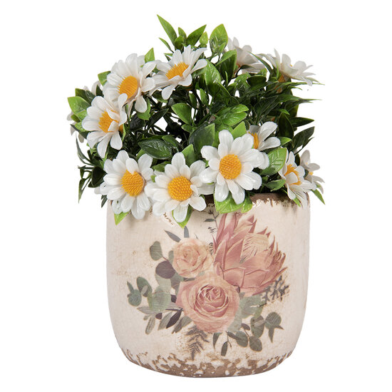 Clayre & Eef | Bloempot Binnen Beige Roze ø 11x10 cm | 6CE1981S