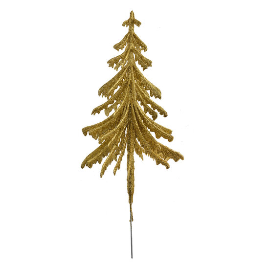Clayre & Eef | Kerstdecoratie Kerstboom Goudkleurig 17x8x37 cm | 65800