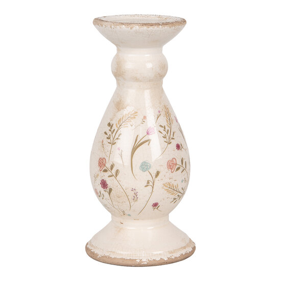 Clayre &amp; Eef   | Kandelaar Beige Roze &oslash; 12x26 cm | 6CE1945M