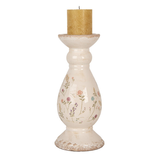 Clayre &amp; Eef   | Kandelaar Beige Roze &oslash; 12x26 cm | 6CE1945M