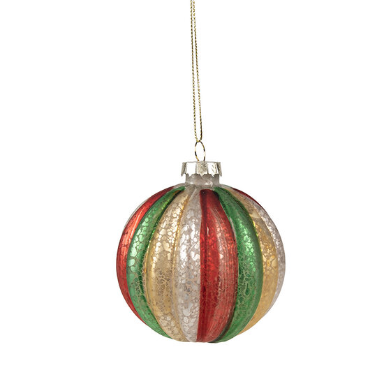 Clayre & Eef | Kerstballen set van 4 Meerkleurig ø 8x8 cm | 6GL2737GG