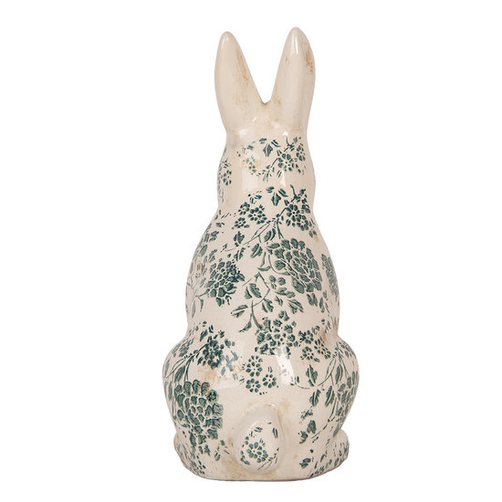 Clayre & Eef | Decoratie Beeld Konijn Beige Groen 16x12x28 cm | 6CE1955L