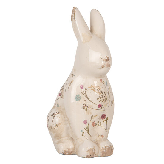 Clayre & Eef | Decoratie Beeld Konijn Beige Roze 16x12x28 cm | 6CE1958L