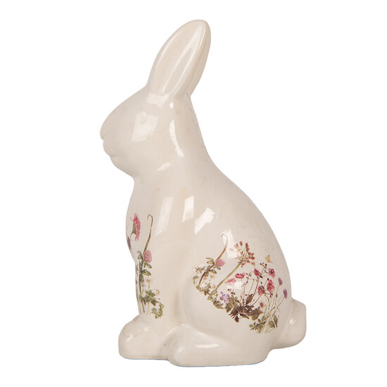 Clayre & Eef | Decoratie Beeld Konijn Beige Roze 16x12x28 cm | 6CE1959L