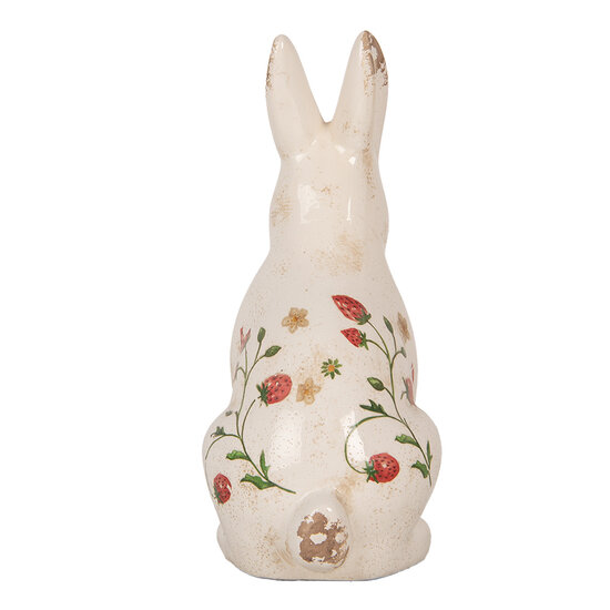 Clayre & Eef | Decoratie Beeld Konijn Beige Rood 16x12x28 cm | 6CE1960L
