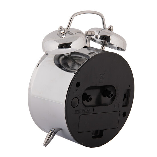Clayre & Eef | Wekker Analoog Zilverkleurig 10x6x14 cm / 1xAA | 6AC0036