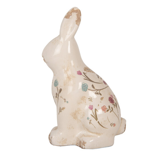 Clayre & Eef | Decoratie Beeld Konijn Beige Roze 13x10x21 cm | 6CE1958M