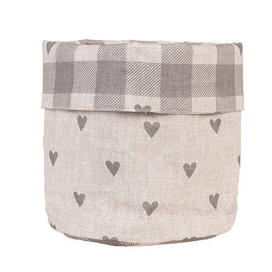 Clayre & Eef | Broodmandje Beige Grijs ø 15x16 cm | LVT50G