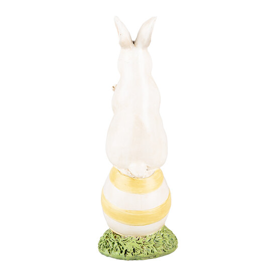 Clayre & Eef | Decoratie Konijn Wit Groen 7x7x19 cm | 6PR5243