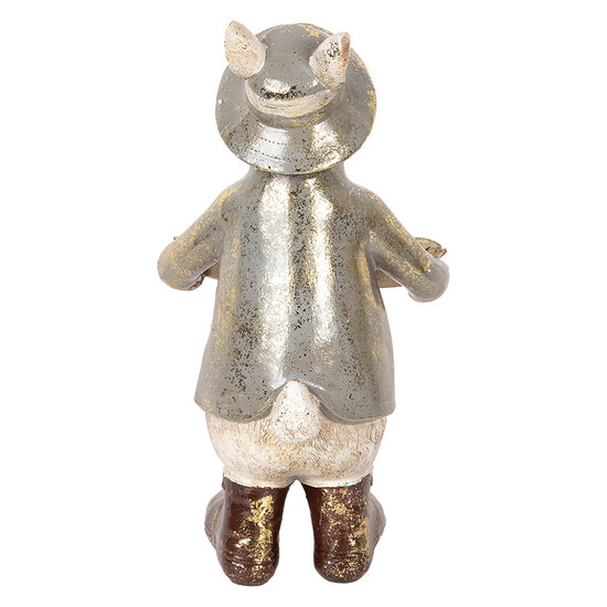 Clayre & Eef | Decoratie konijn met schaal Beige 15x19x29 cm | 6PR5496