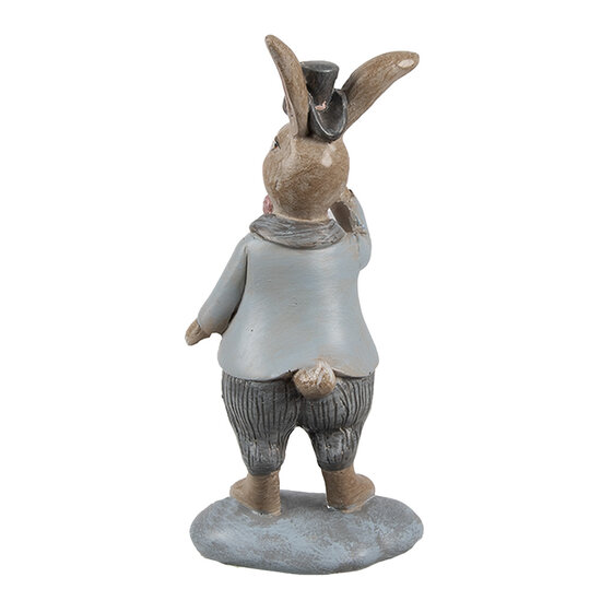 Clayre & Eef | Decoratie Konijn Beige Blauw 6x5x13 cm | 6PR5258