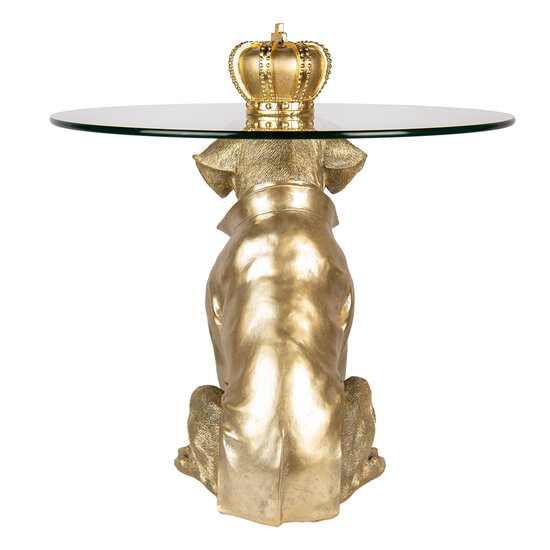 Clayre & Eef | Bijzettafel Hond Goudkleurig ø 55x55 cm | 50785
