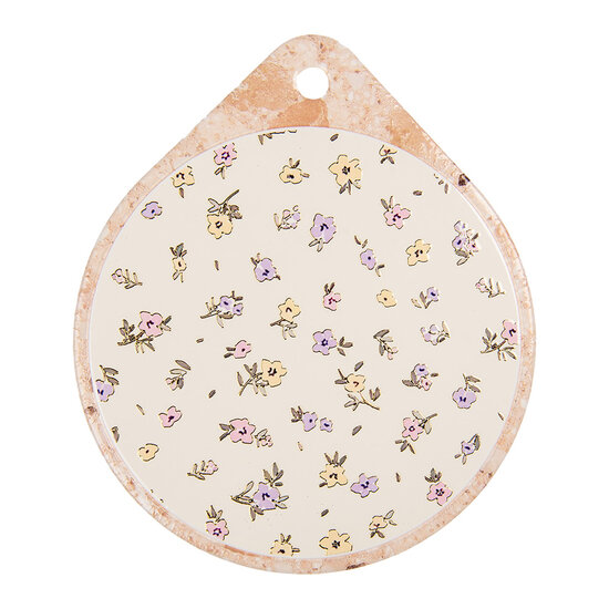 Clayre & Eef | Pannenonderzetter Beige Oranje 20x23x1 cm | 6CE2060