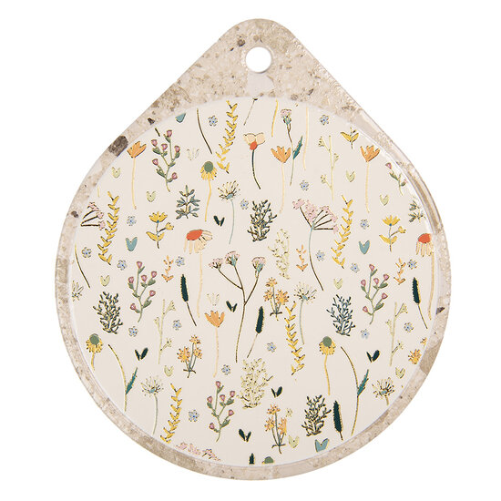 Clayre & Eef | Pannenonderzetter Beige Geel 20x23x1 cm | 6CE2063