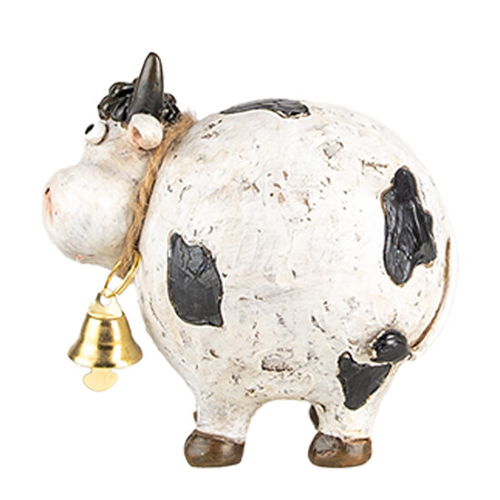 Clayre & Eef | Decoratie Beeld Koe Wit Zwart 9x7x9 cm | 6PR5275