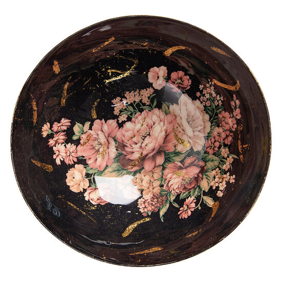 Clayre & Eef | Serveerschaal Goudkleurig Zwart 21x20x8 cm | 65897