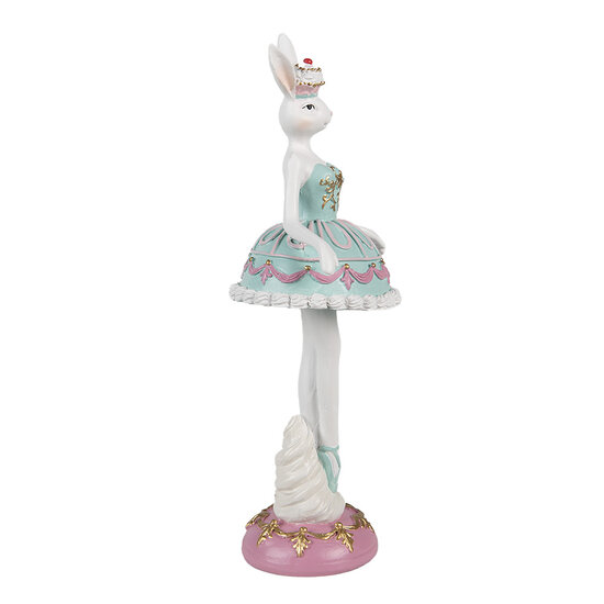 Clayre & Eef | Decoratie Konijn Wit Groen 9x8x23 cm | 6PR5153