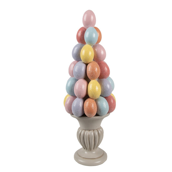 Clayre & Eef | Decoratie Taart Grijs Roze ø 14x40 cm | 6PR5213