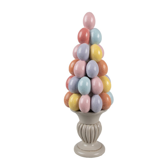 Clayre & Eef | Decoratie Taart Grijs Roze ø 14x40 cm | 6PR5213