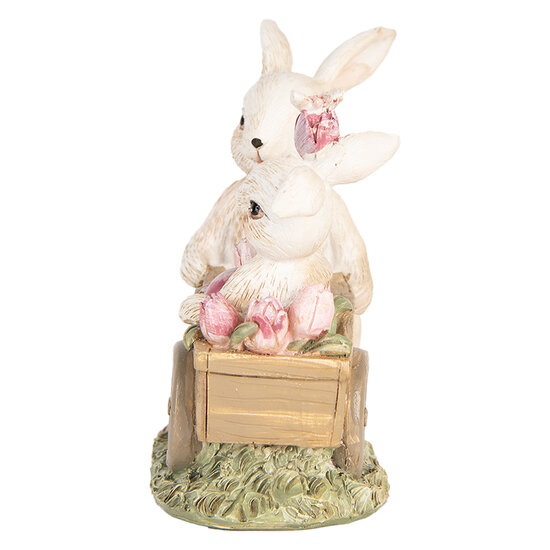 Clayre & Eef | Decoratie Beeld Konijn Beige Bruin 14x7x12 cm | 6PR5459
