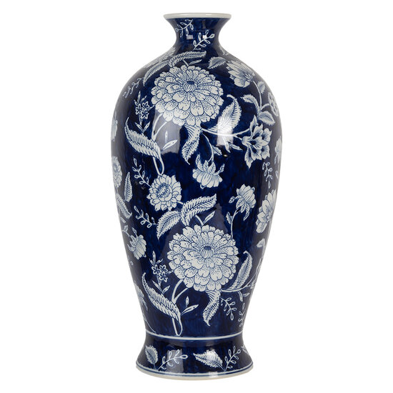 Clayre & Eef | Vaas Blauw Wit ø 21x42 cm | 6CE2087