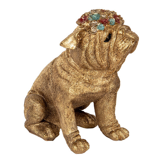 Clayre & Eef | Decoratie Beeld Hond Goudkleurig 29x17x29 cm | 6PR5084