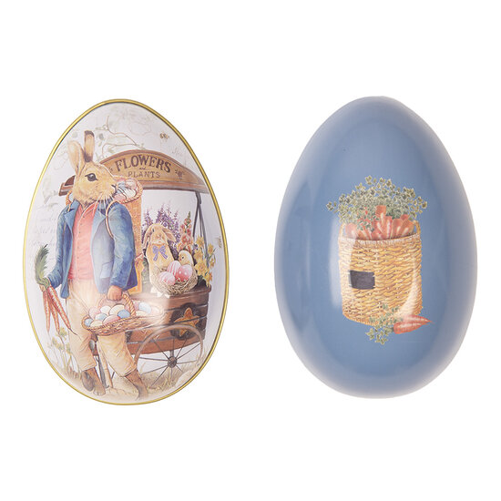 Clayre &amp; Eef   | Decoratie ei Wit Blauw 8x13x8 cm | 6BL0144