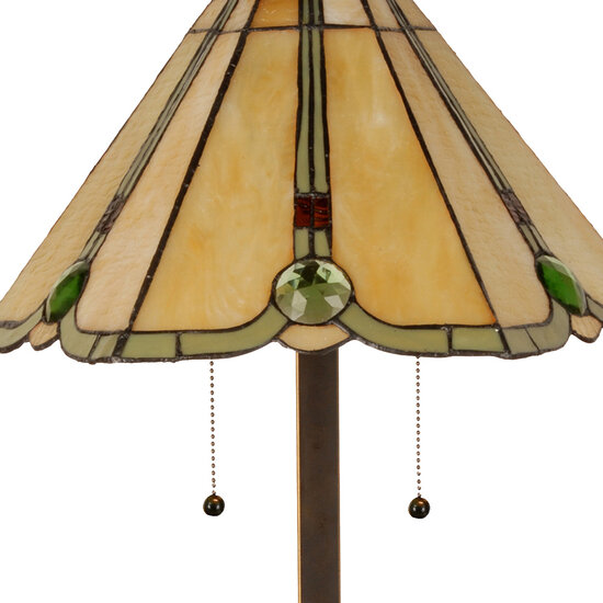 Clayre & Eef | Tiffany Tafellamp Beige Bruin ø 40x67 cm E27/max 2x60W | 5LL-6367