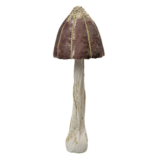 Clayre &amp; Eef   | Decoratie Paddenstoel Bruin Goudkleurig &oslash; 15x40 cm | 66170CH