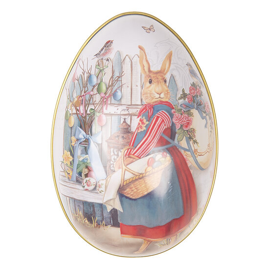 Clayre & Eef | Decoratie ei Wit Roze 8x13x8 cm | 6BL0143