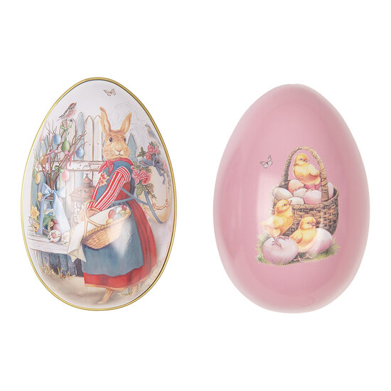 Clayre & Eef | Decoratie ei Wit Roze 8x13x8 cm | 6BL0143