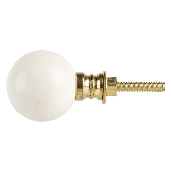Clayre & Eef | Deurknop Wit ø 3x3 cm / S4 cm | 66058
