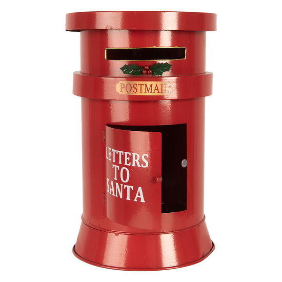 Clayre &amp; Eef   | Brievenbus Rood Wit &oslash; 24x38 cm | 6Y5856