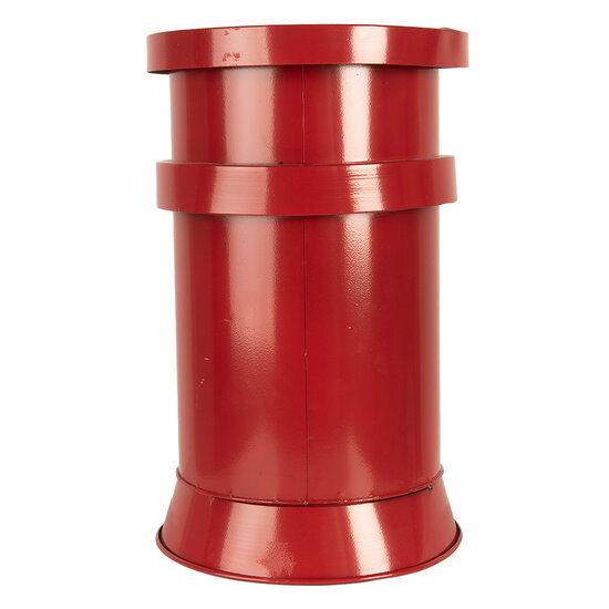 Clayre &amp; Eef   | Brievenbus Rood Wit &oslash; 24x38 cm | 6Y5856