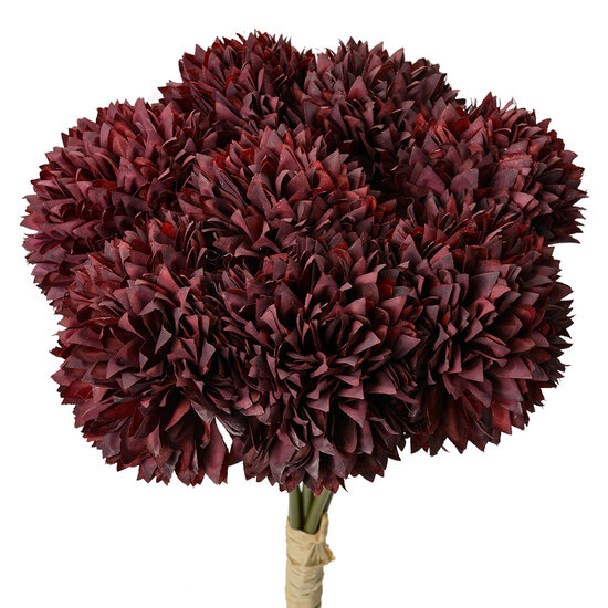 Clayre & Eef | Kunstbloem bos van 8 stuks Rood Groen 15x15x32 cm | 6PL0395BU