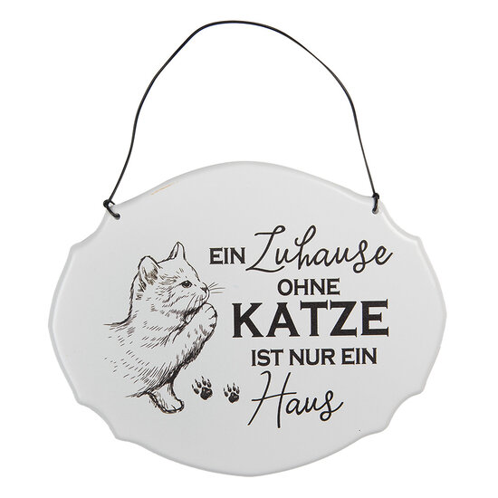 Clayre & Eef | Tekstbord Wit Zwart 18x1x15 cm | 6Y5688