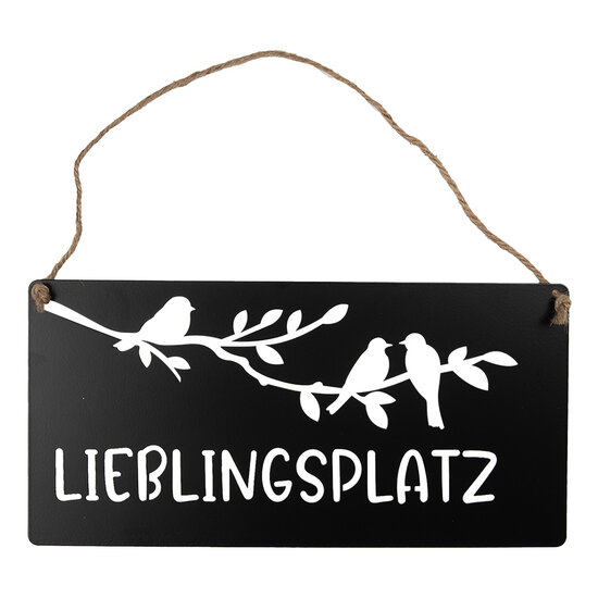 Clayre &amp; Eef   | Tekstbord Zwart 30x1x15 cm | 6Y5697