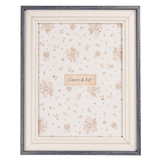 Clayre & Eef | Fotolijst Wit Blauw 14x2x19 cm / 10x15 cm | 2F1226S
