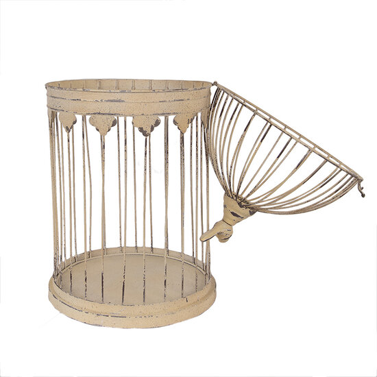 Clayre &amp; Eef   | Vogelkooi Decoratie Set van 2 Bruin Beige &oslash; 32x60 / &oslash; 23x40 cm | 5Y1283