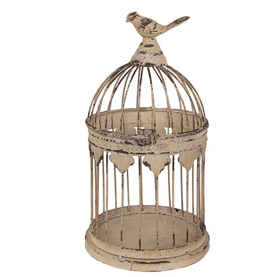 Clayre &amp; Eef   | Vogelkooi Decoratie Set van 2 Bruin Beige &oslash; 32x60 / &oslash; 23x40 cm | 5Y1283
